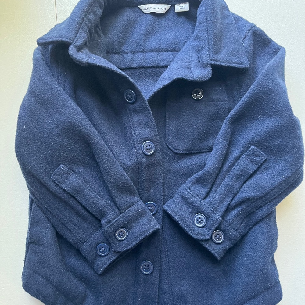 Janie and Jack Heavy Wool Shirt Jacket 18-24 months